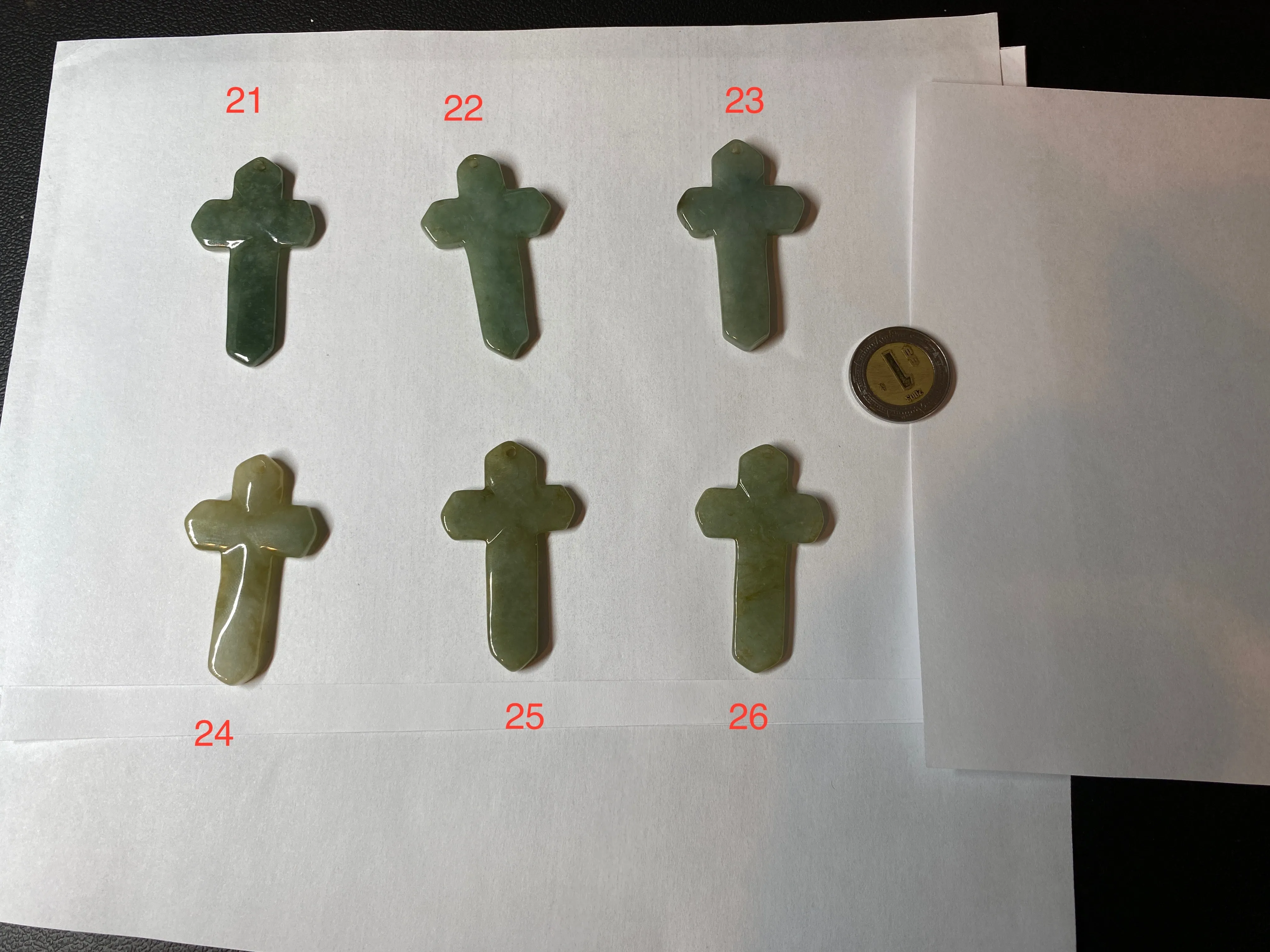 Premium Natural Type A Light Green-White-Gray Jadeite Jade Handheld Cross Pendant - Elegant Spiritual Jewelry AY55