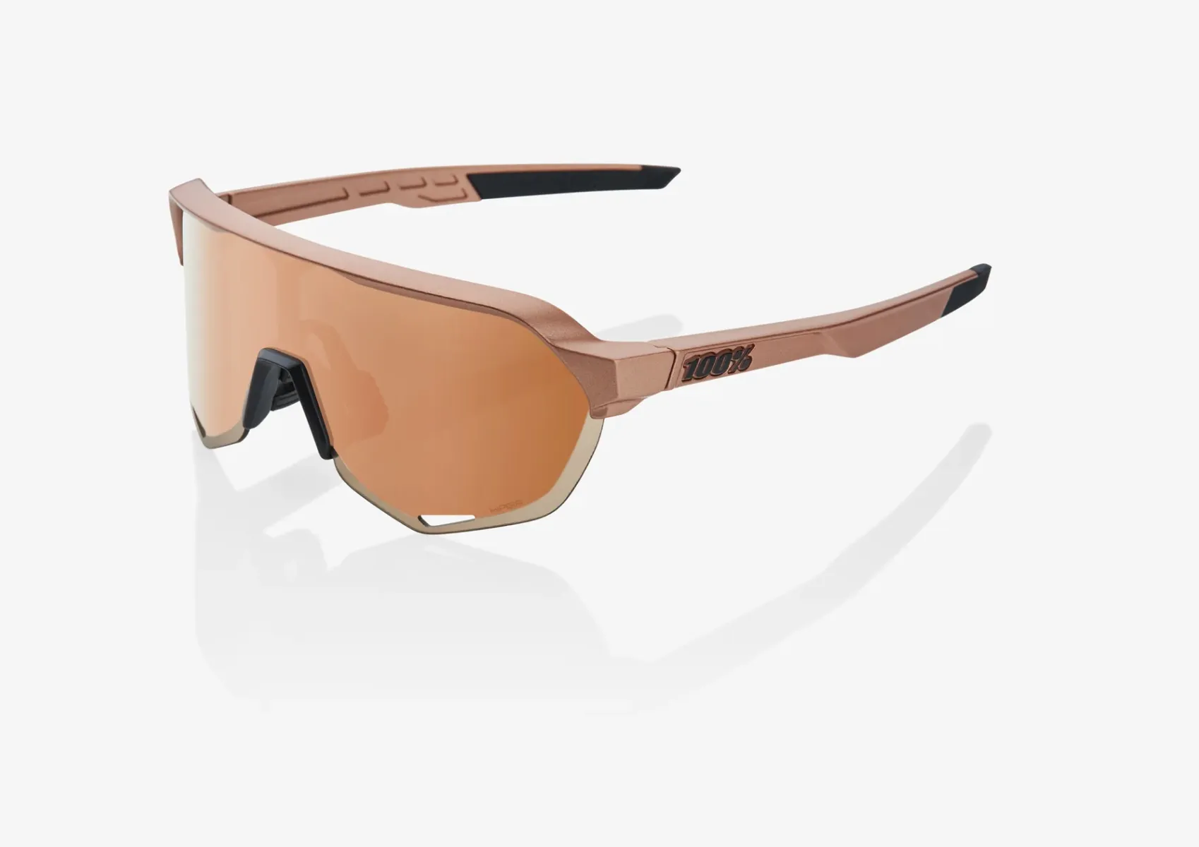 100% Percent Sunglasses S2 - Matte Copper Chromium - Hiper Coral   Clear