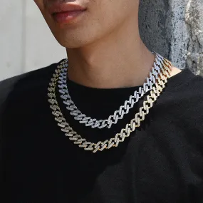 12mm Diamond-Shape Iced Out Cuban Chain