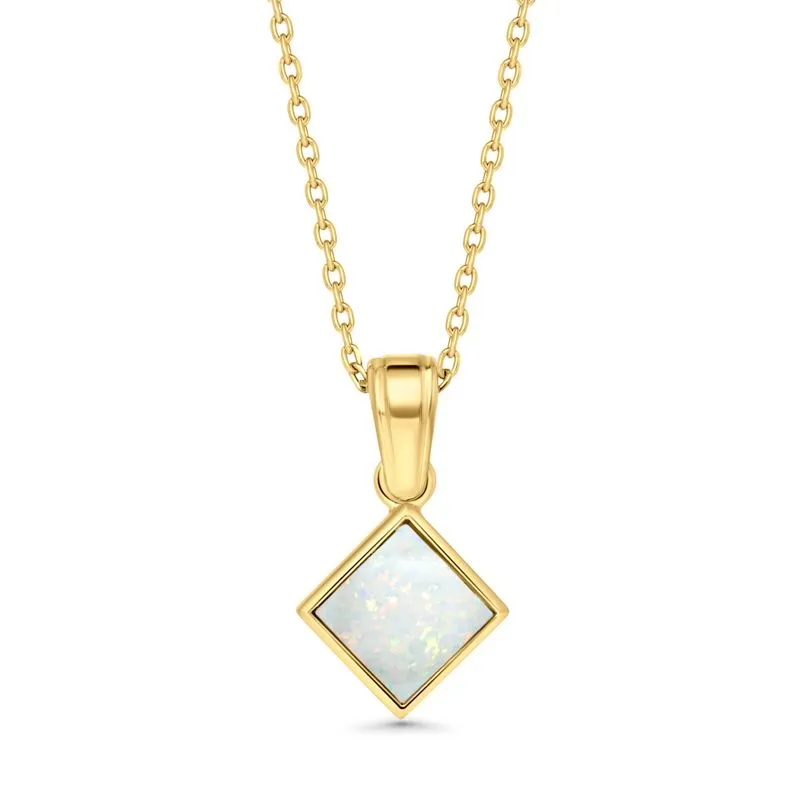 14K Gold Opal Necklace - Bridal Wedding Jewelry