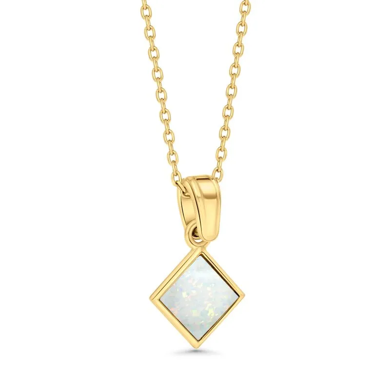 14K Gold Opal Necklace - Bridal Wedding Jewelry