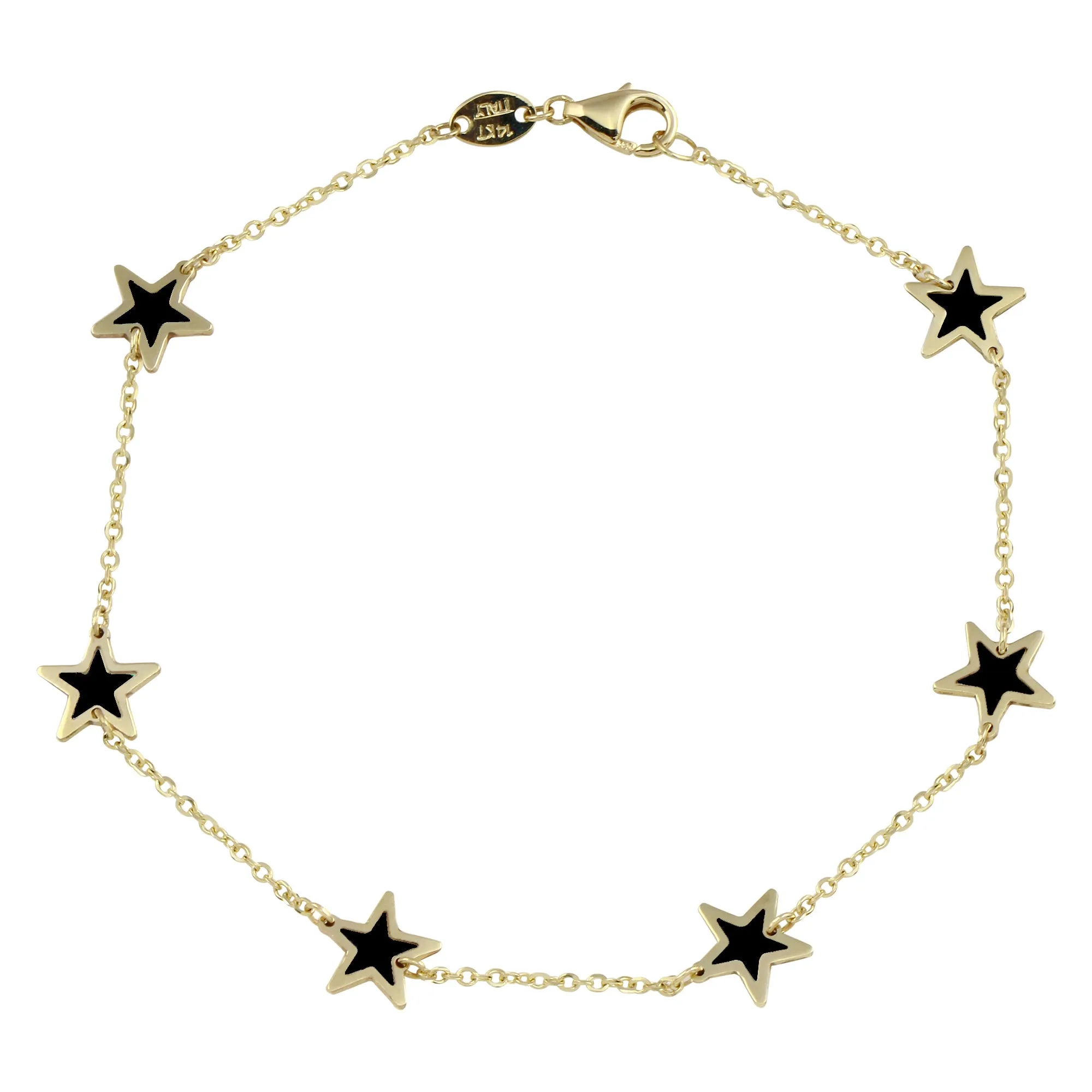 14K Multi Star Color Bracelet