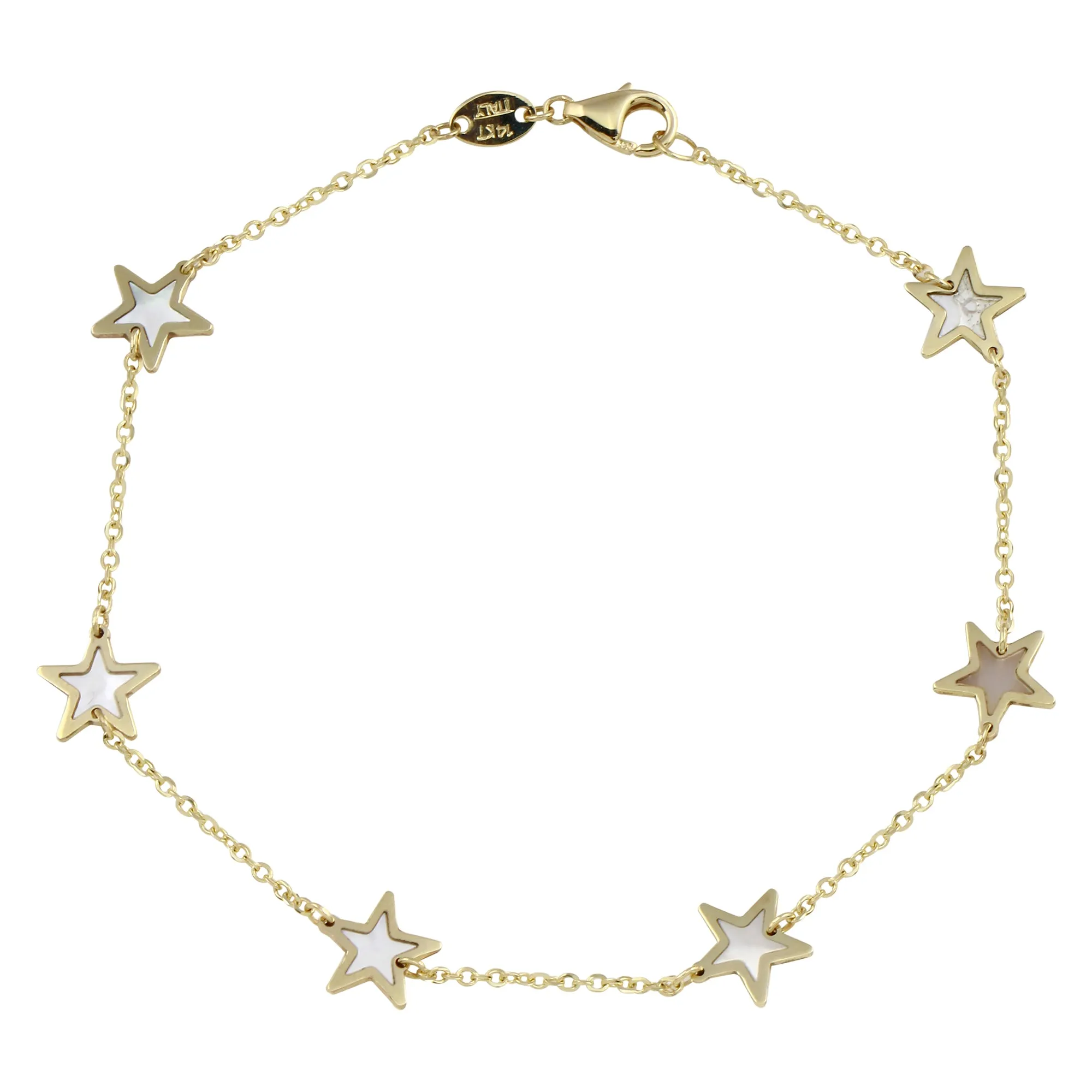 14K Multi Star Color Bracelet