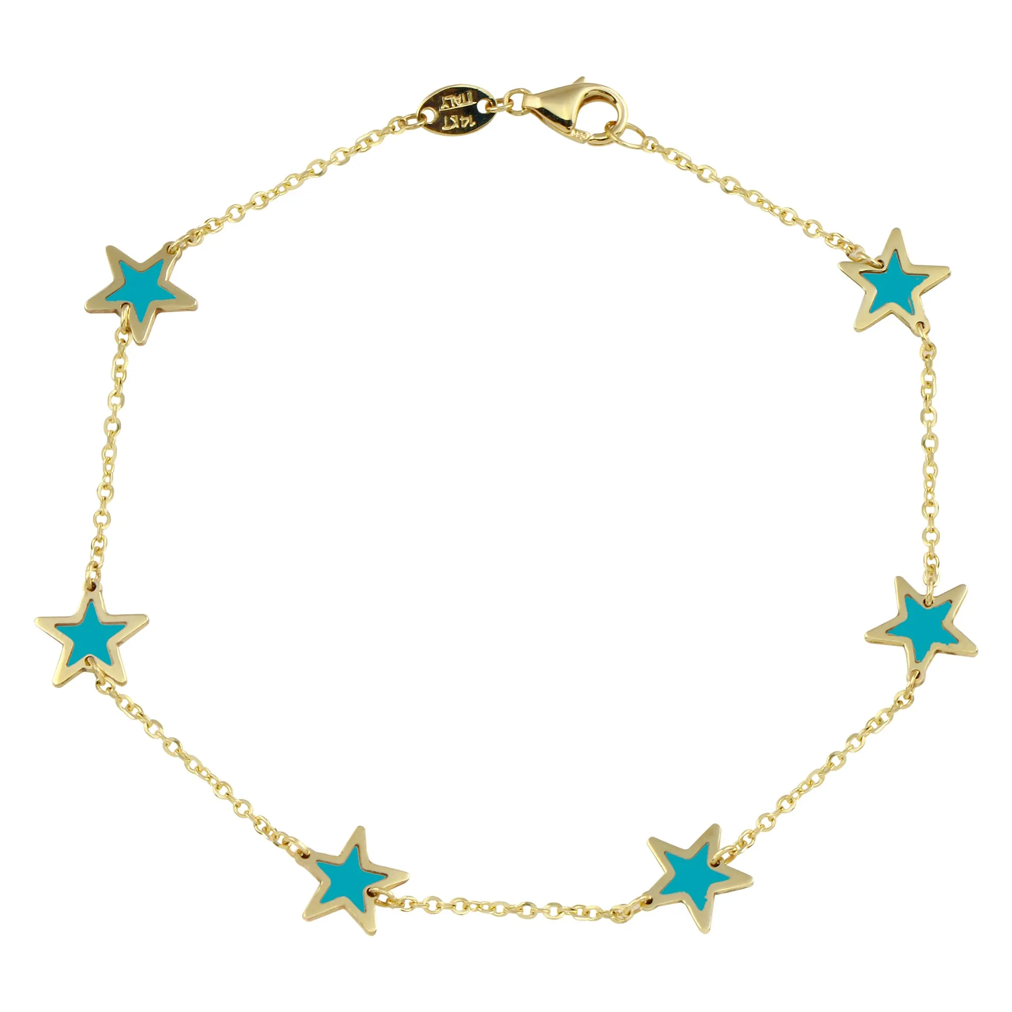 14K Multi Star Color Bracelet