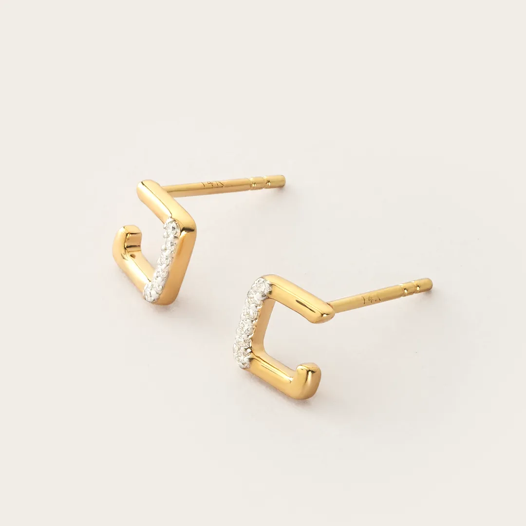 14K Yellow Gold and Lab-Grown Diamonds Stud Earrings