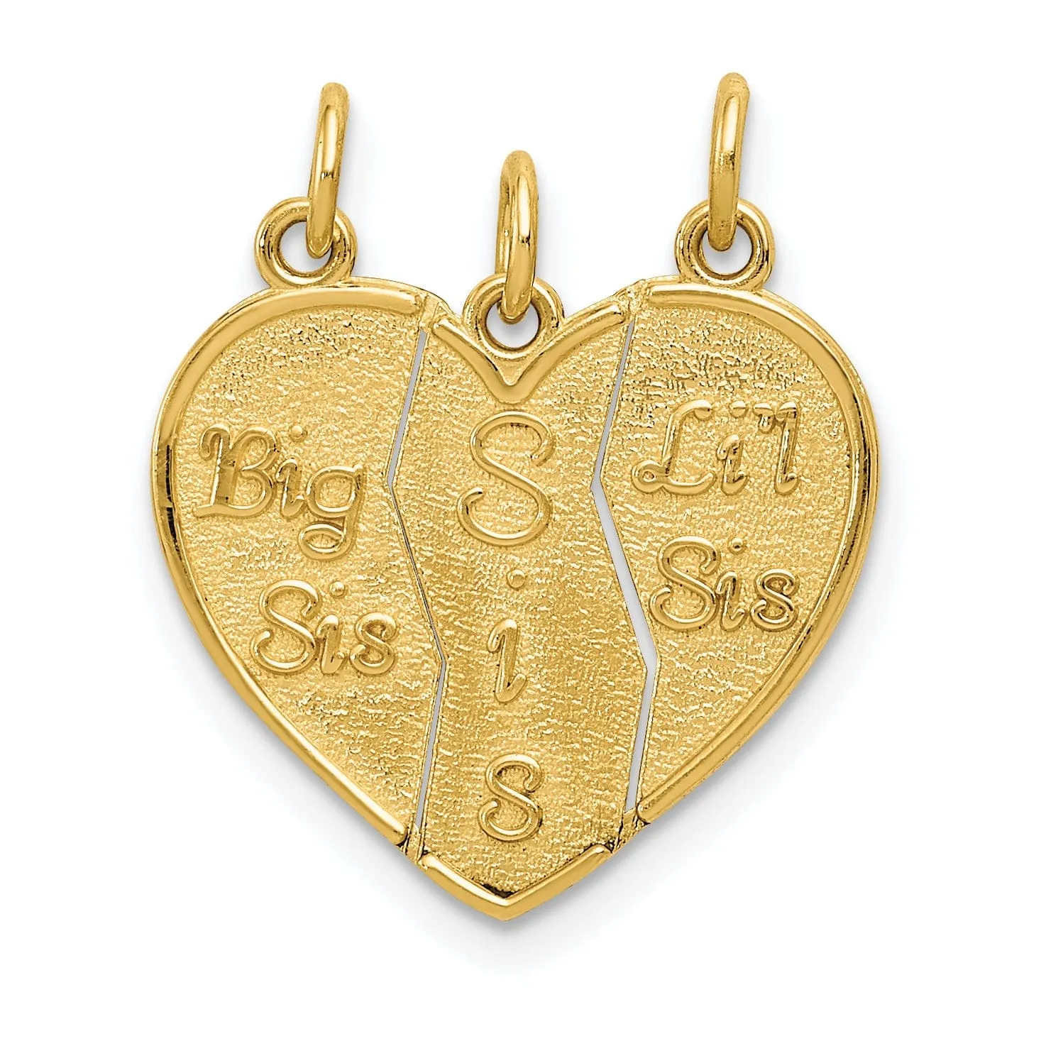 14k Yellow Gold Big Sis and Lil Sis Charm