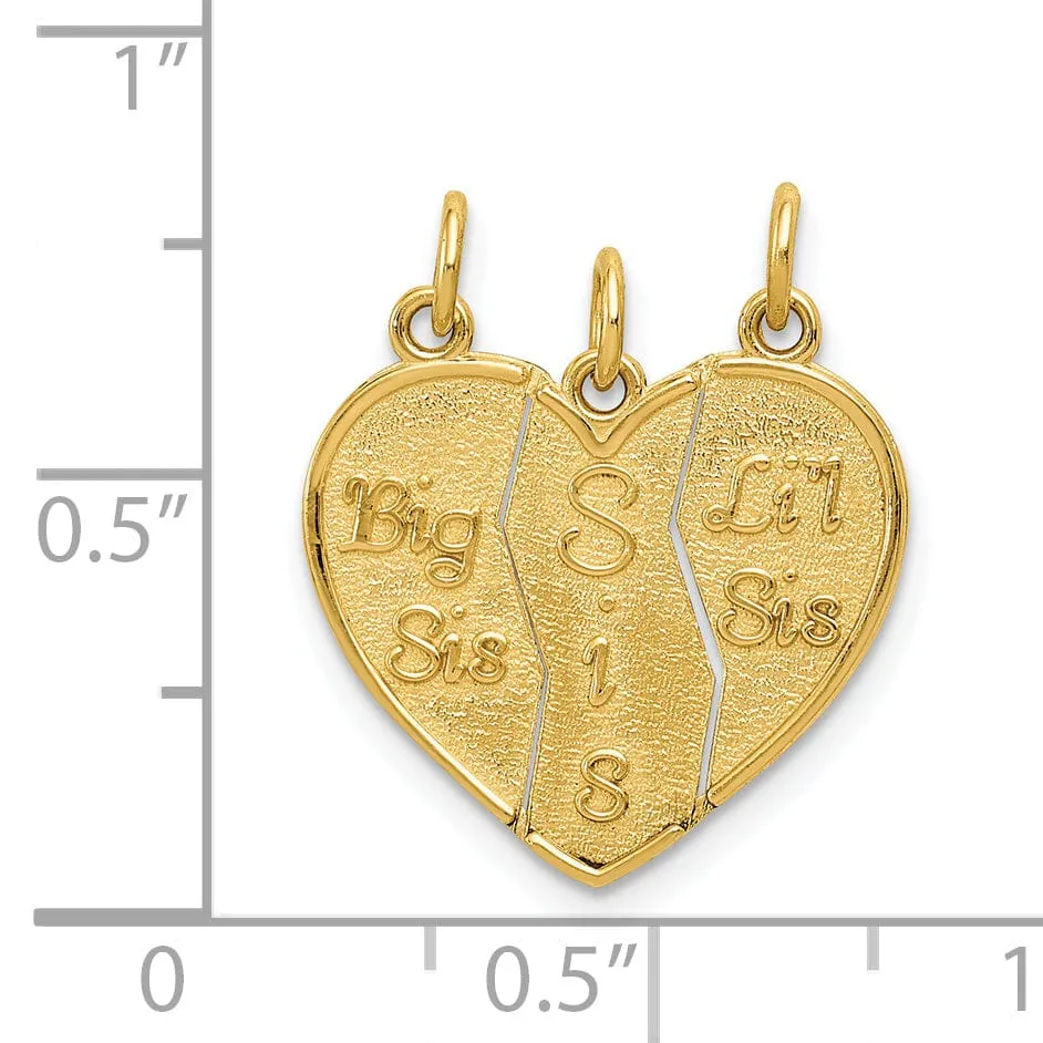 14k Yellow Gold Big Sis and Lil Sis Charm