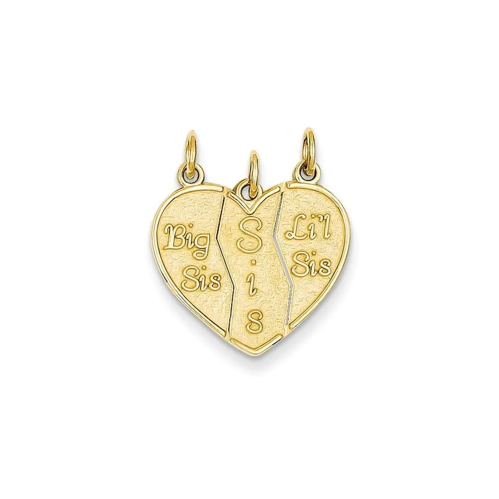 14k Yellow Gold Big Sis and Lil Sis Charm