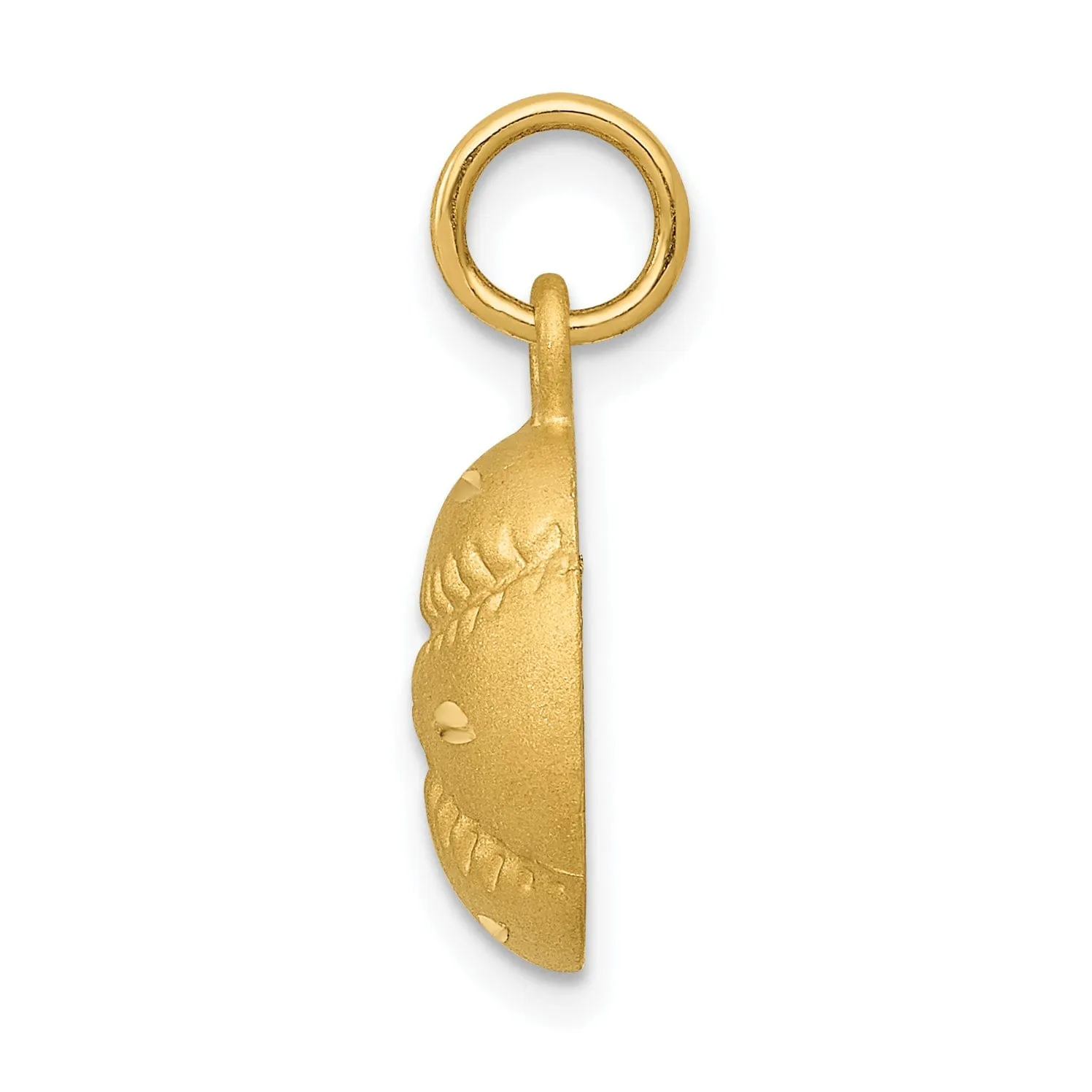 14k Yellow Gold Concave Baseball Charm Pendant