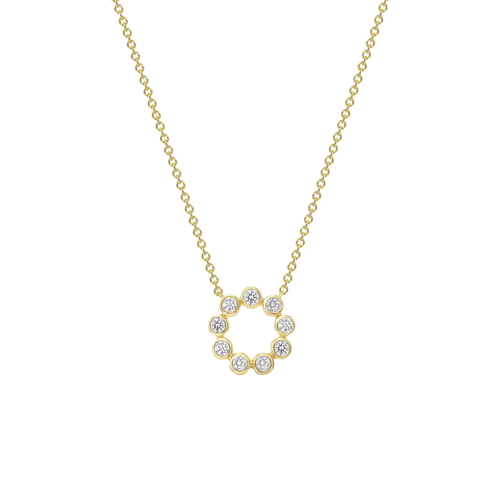 14K YG Mini Blossom Diamond Necklace