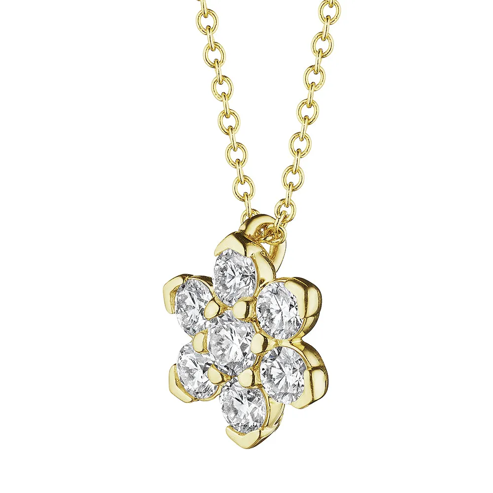 18k Gold Medium Star Diamond Pendant Necklace