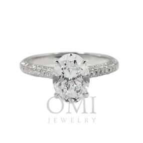 18K GOLD OVAL LAB DIAMOND RING 2.79 CTW