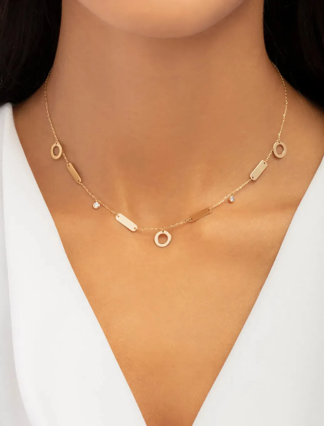 18K Gold Sparkles & Shapes Necklace