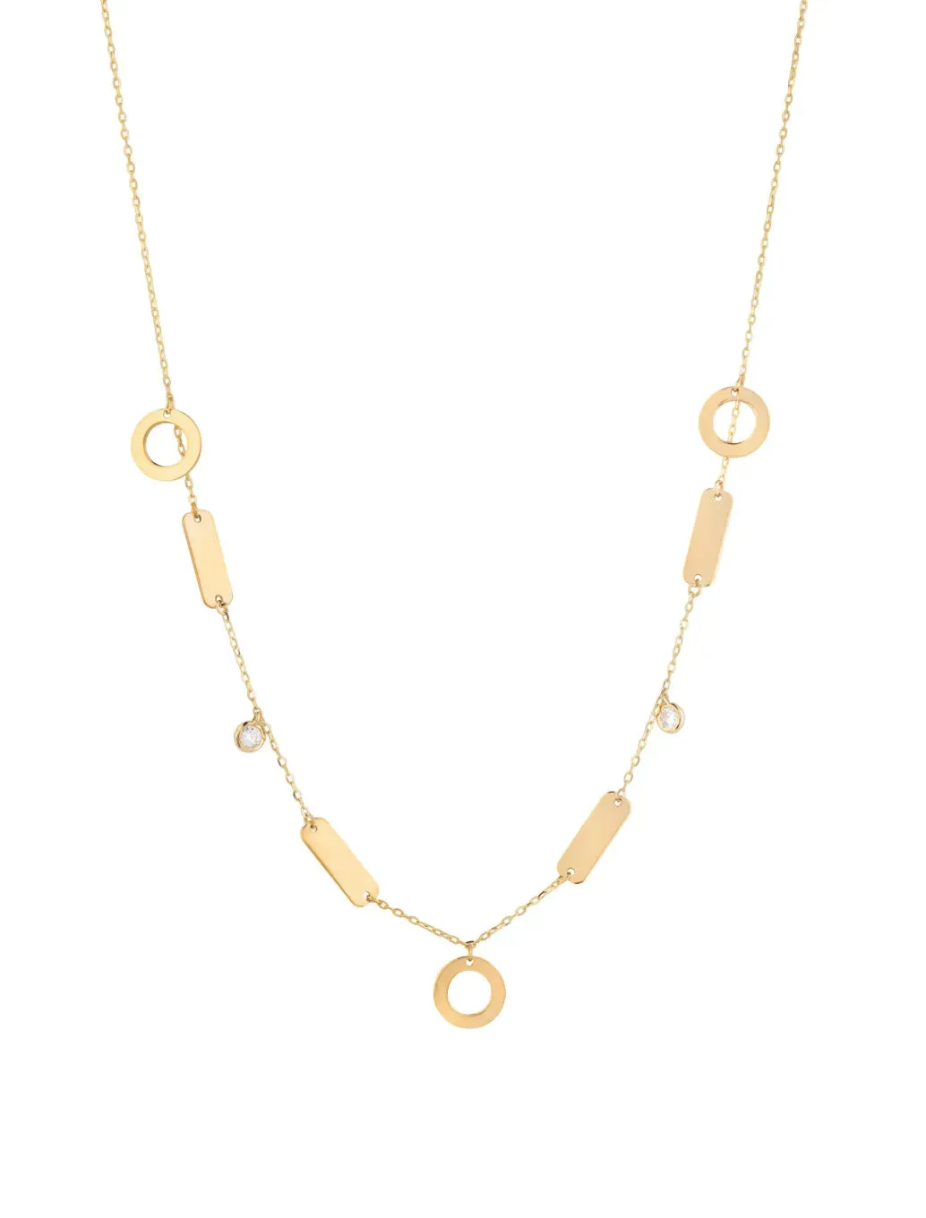 18K Gold Sparkles & Shapes Necklace