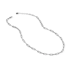 19" silver paperclip link necklace