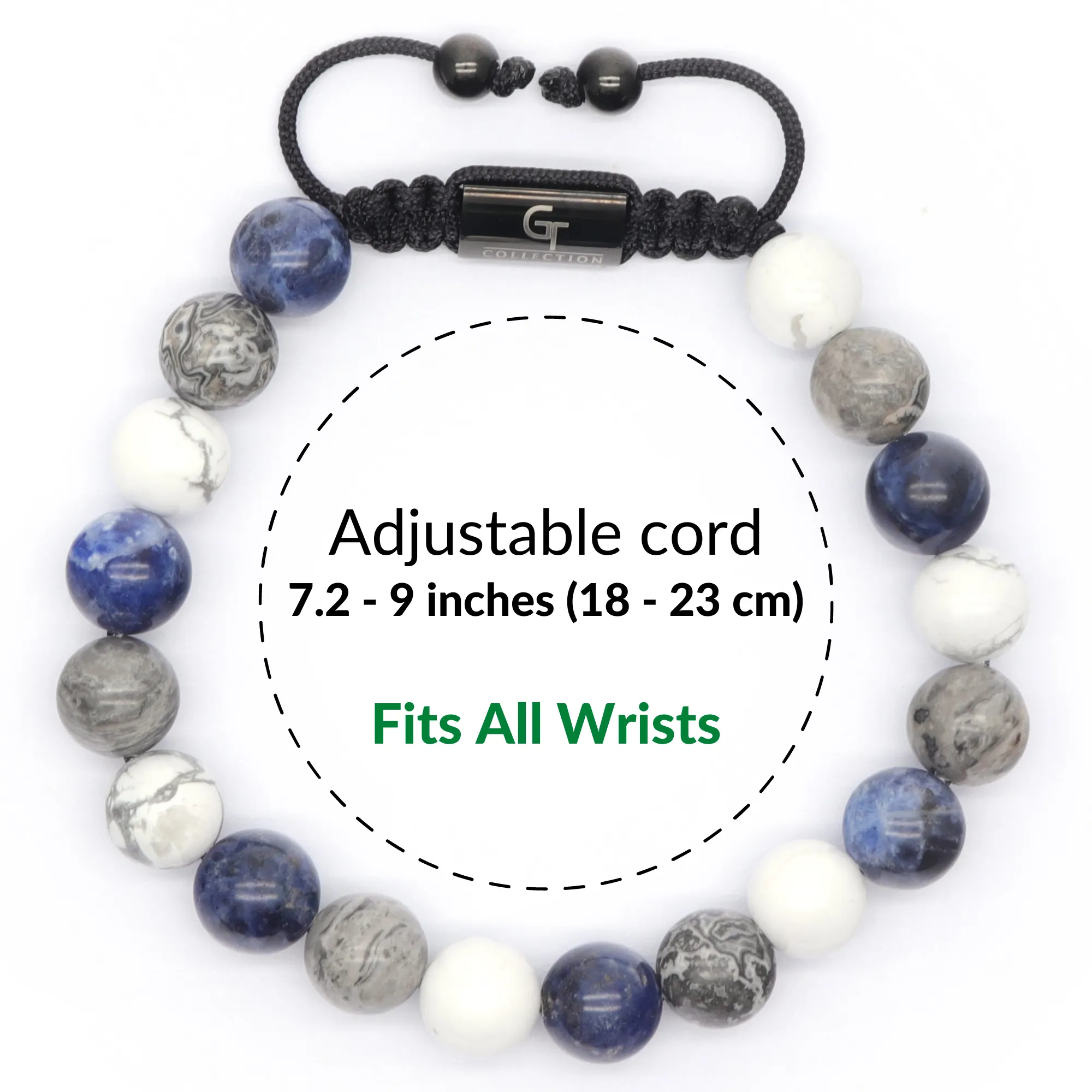 2 PIECE SET - SODALITE Single Bead & Flatbead Bracelet