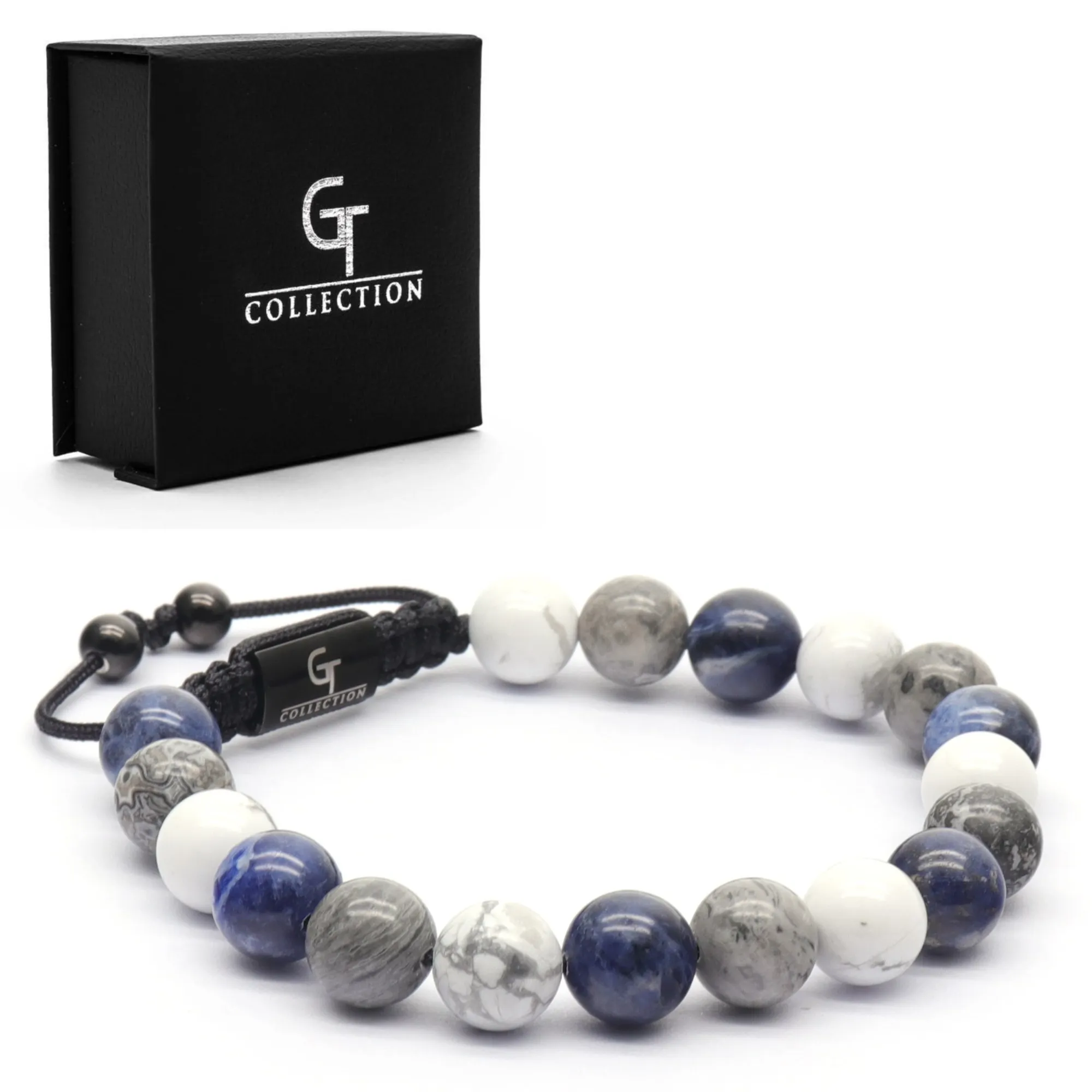 2 PIECE SET - SODALITE Single Bead & Flatbead Bracelet