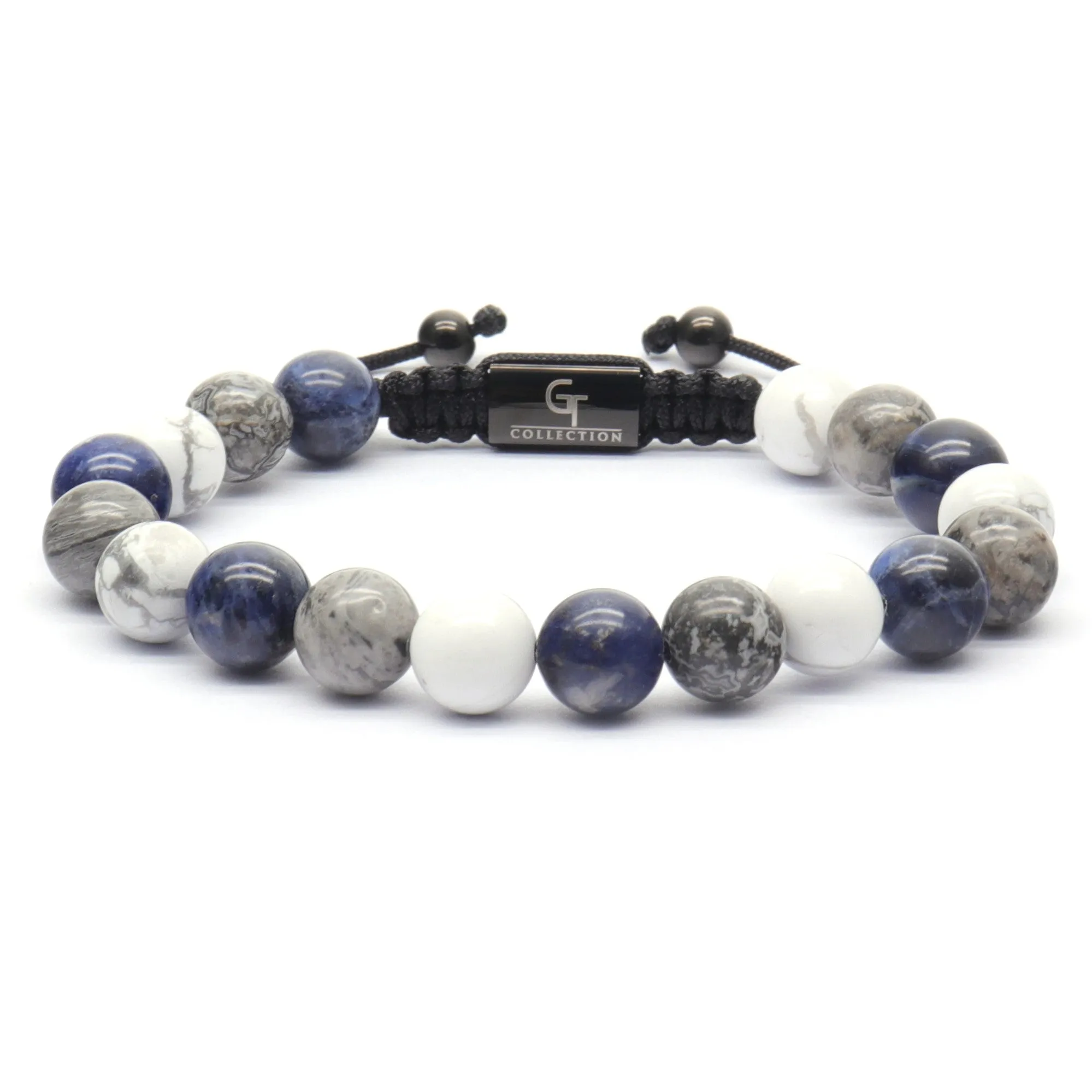 2 PIECE SET - SODALITE Single Bead & Flatbead Bracelet