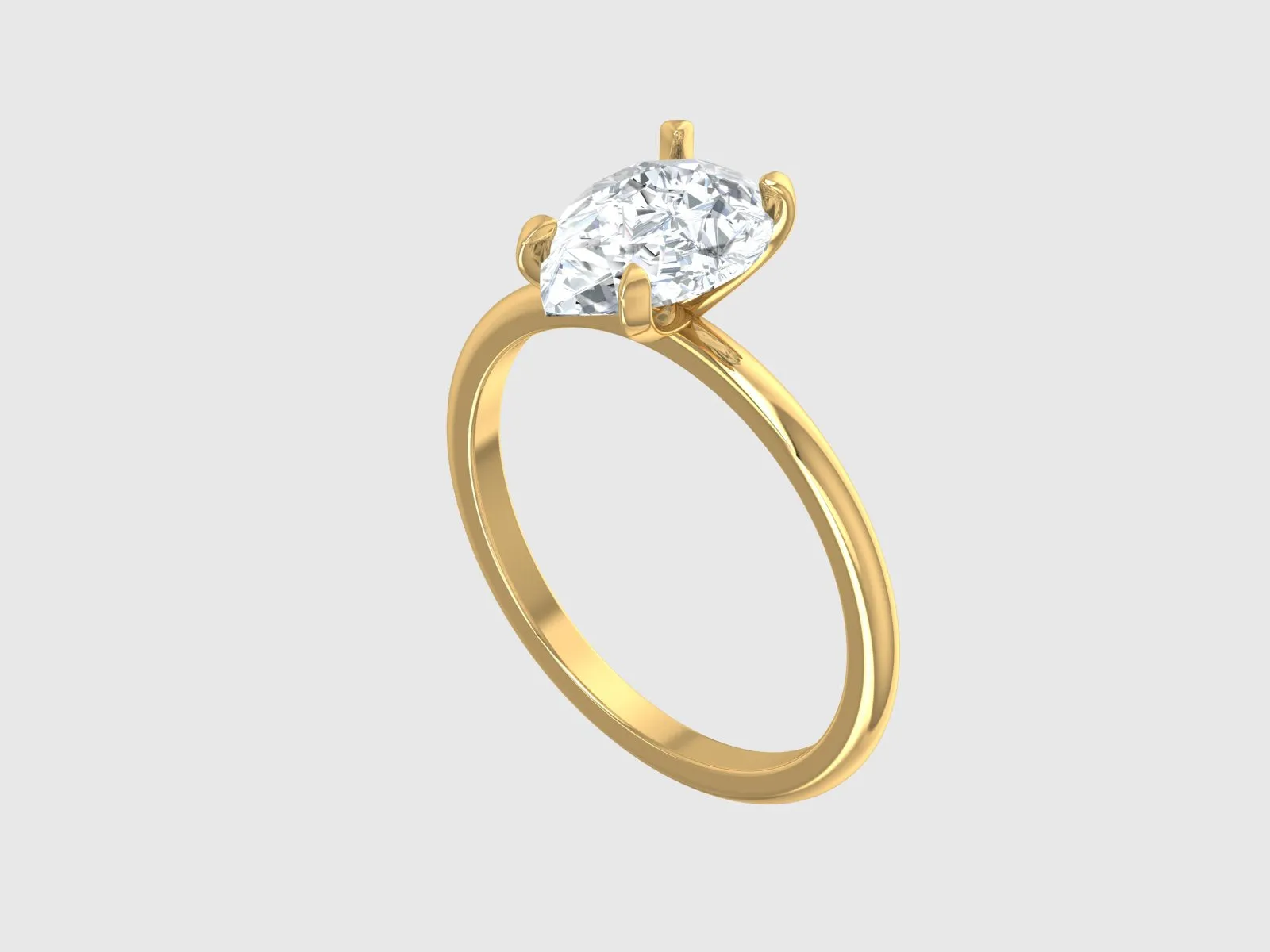 2.25 CT Pear Engagement Ring, Dainty Moissanite Engagement Ring