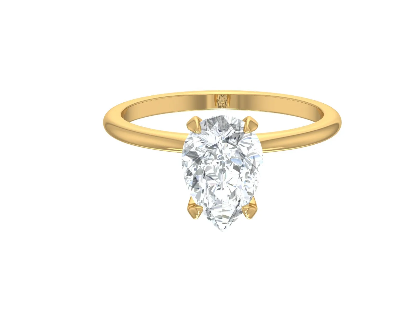 2.25 CT Pear Engagement Ring, Dainty Moissanite Engagement Ring