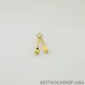 22k / 916 Gold Fork and Spoon Pendant