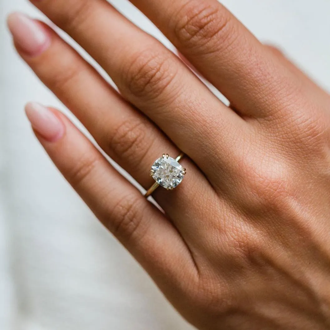 2.55 CT Dainty Cushion Cut Engagement Ring