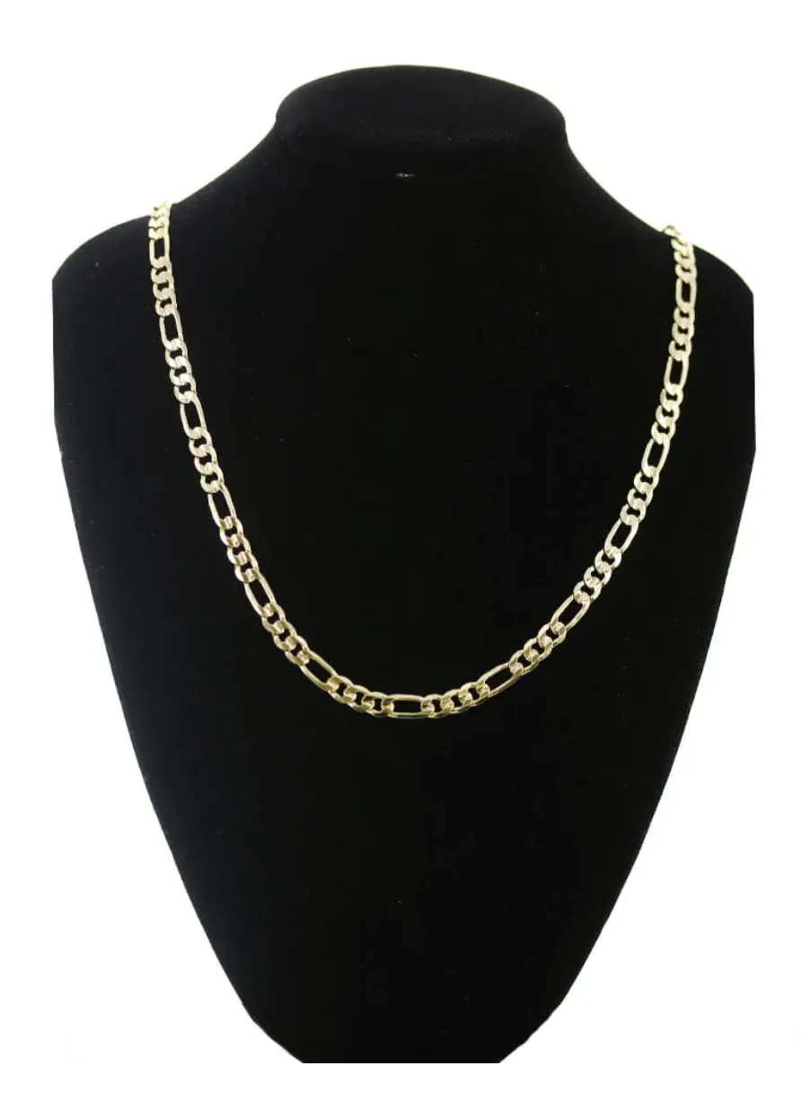 6.5 MM Figaro Chain 216 Necklace (Gold/Silver)