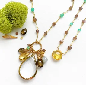 768-One of a Kind Gemstone Drop Necklace