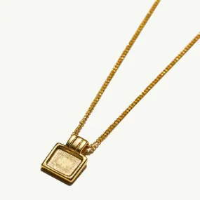 925 SQUARE PENDANT NECKLACE GOLD