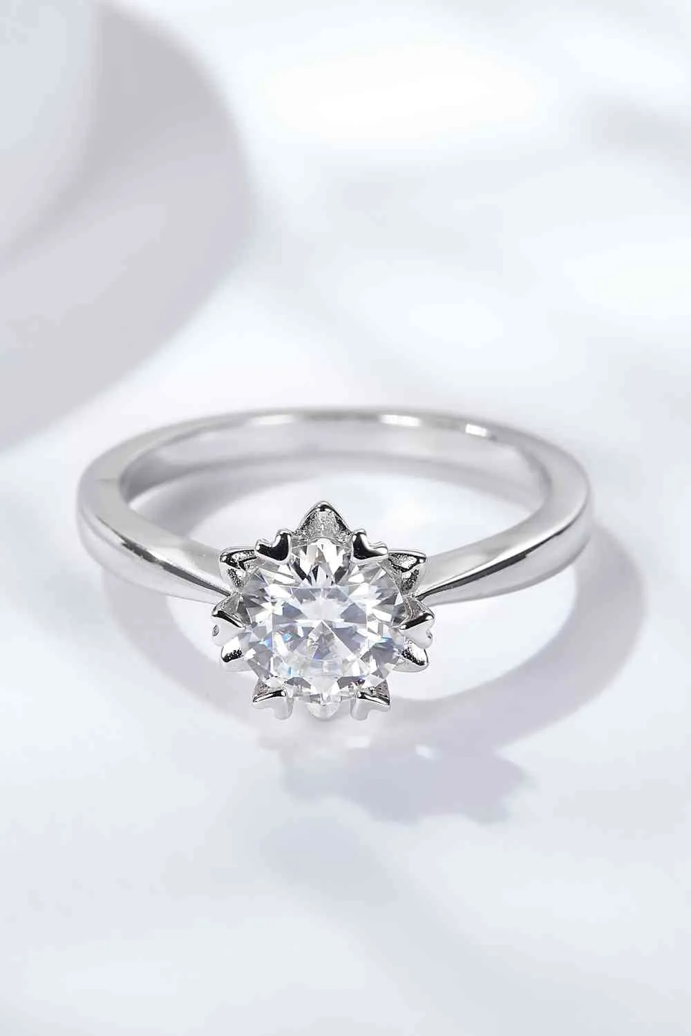 925 Sterling Silver Solitaire Moissanite Ring