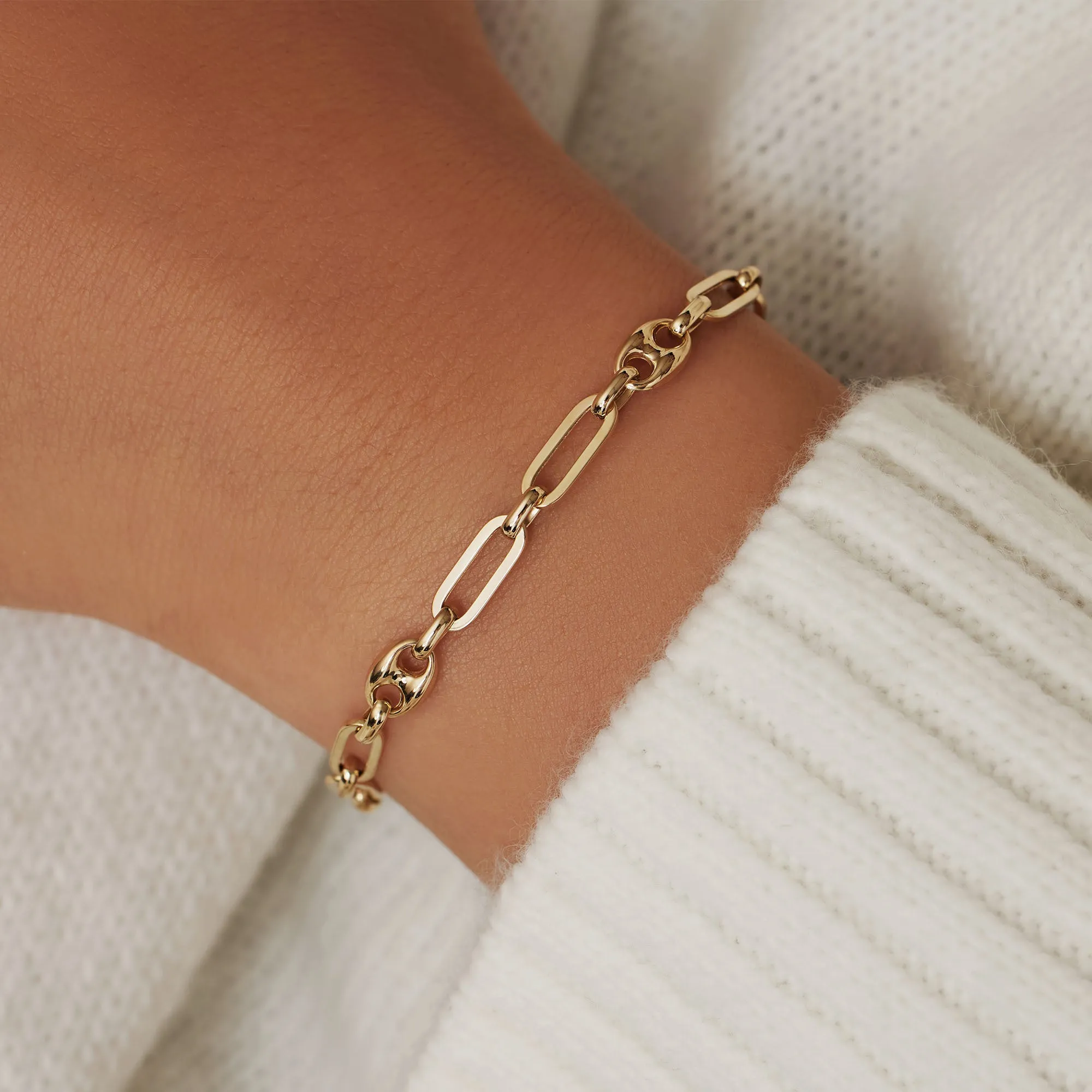 Aidee Demie 14 karat gold link bracelet