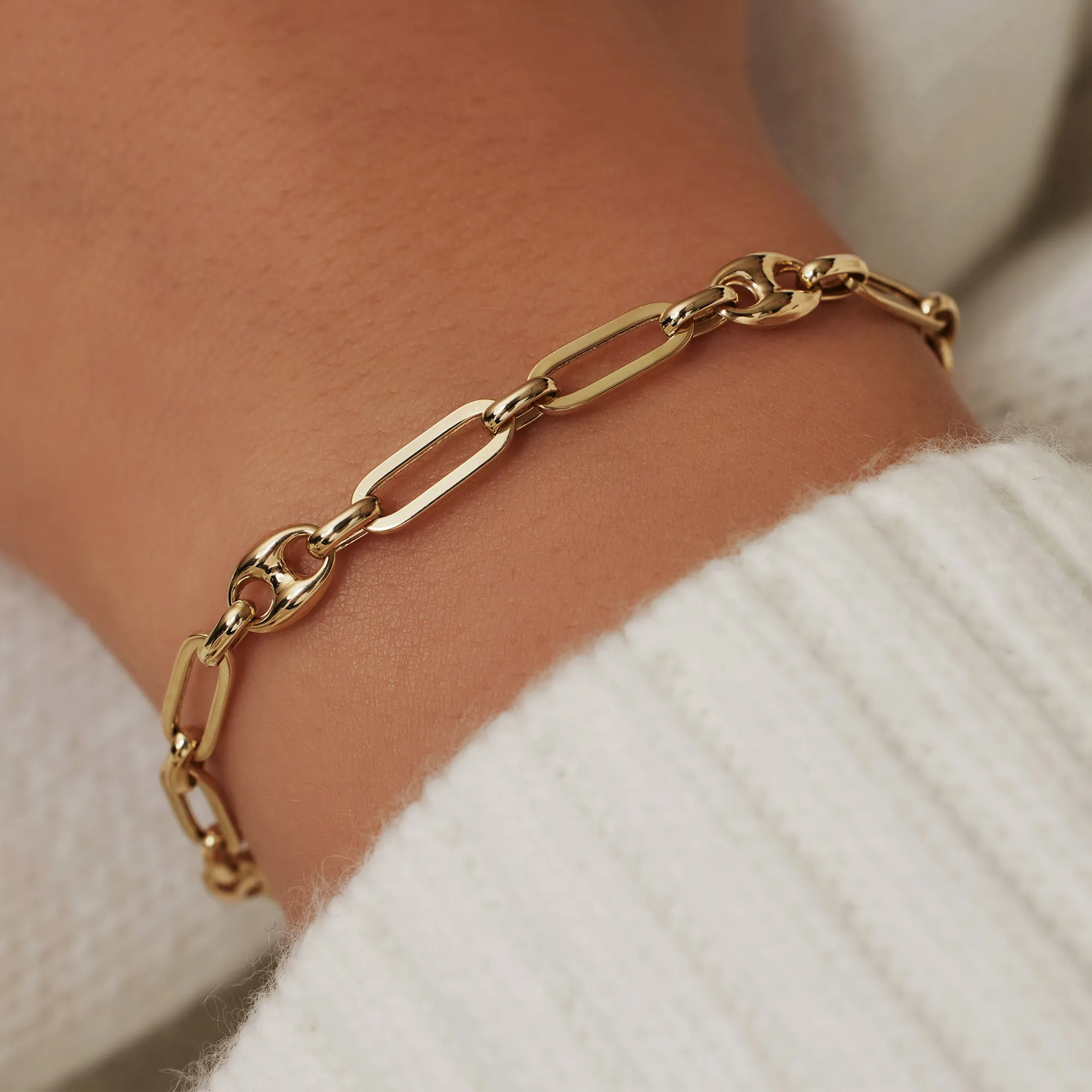 Aidee Demie 14 karat gold link bracelet