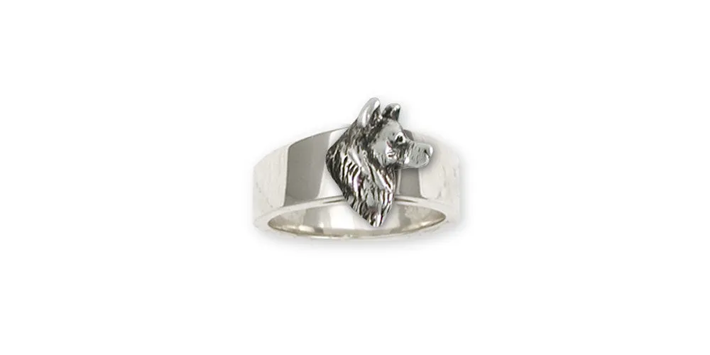 Alaskan Malamute Ring Jewelry Sterling Silver Handmade Dog Ring MAL2H-R