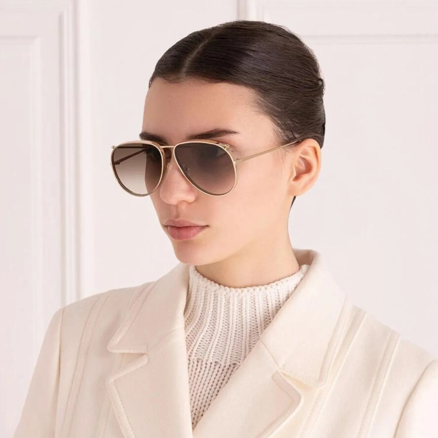 Alexander Mcqueen Brown Gold Metal Sunglasses