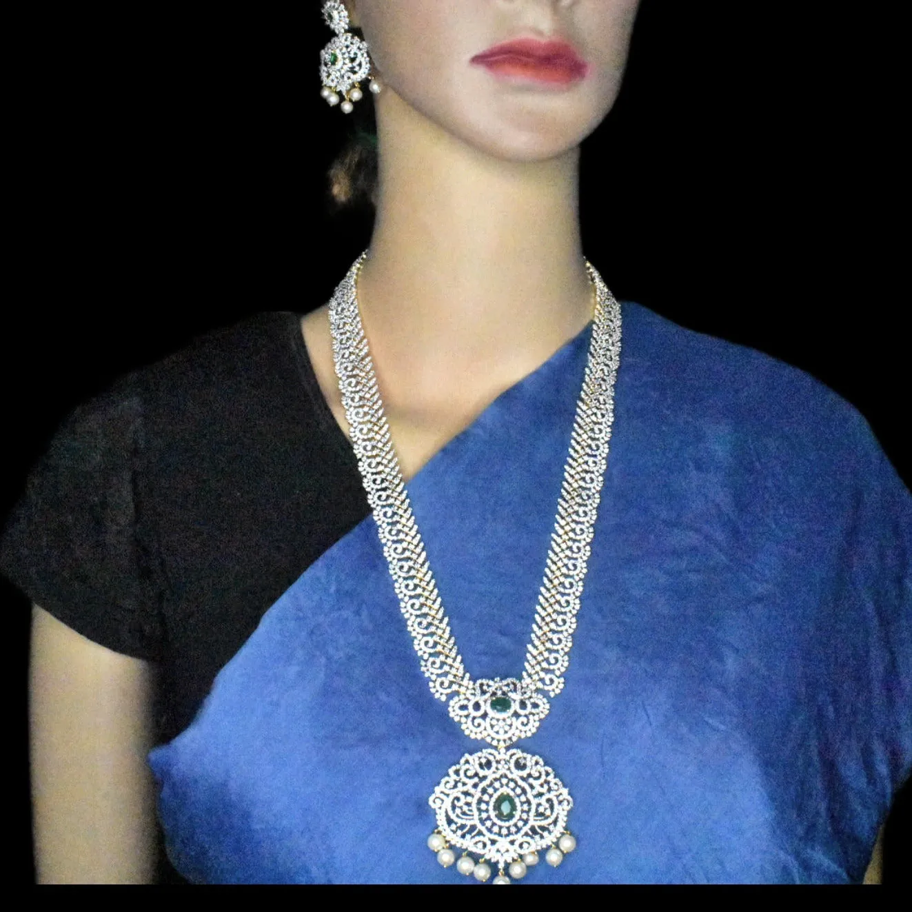 American Diamond Long Haram By Asp Fashion Jewellery