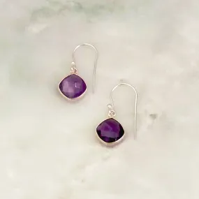 Amethyst Single Drop Hook Earrings