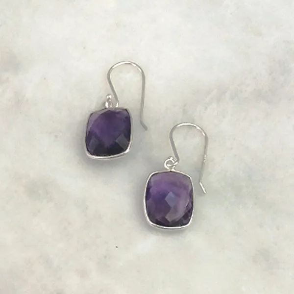 Amethyst Single Drop Hook Earrings