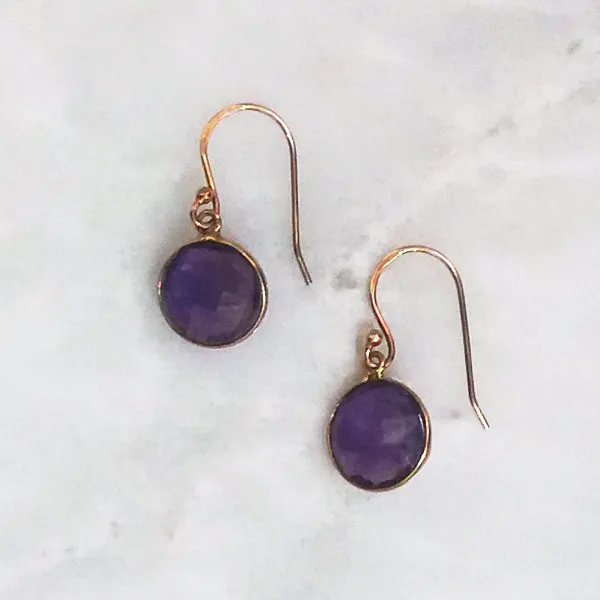 Amethyst Single Drop Hook Earrings