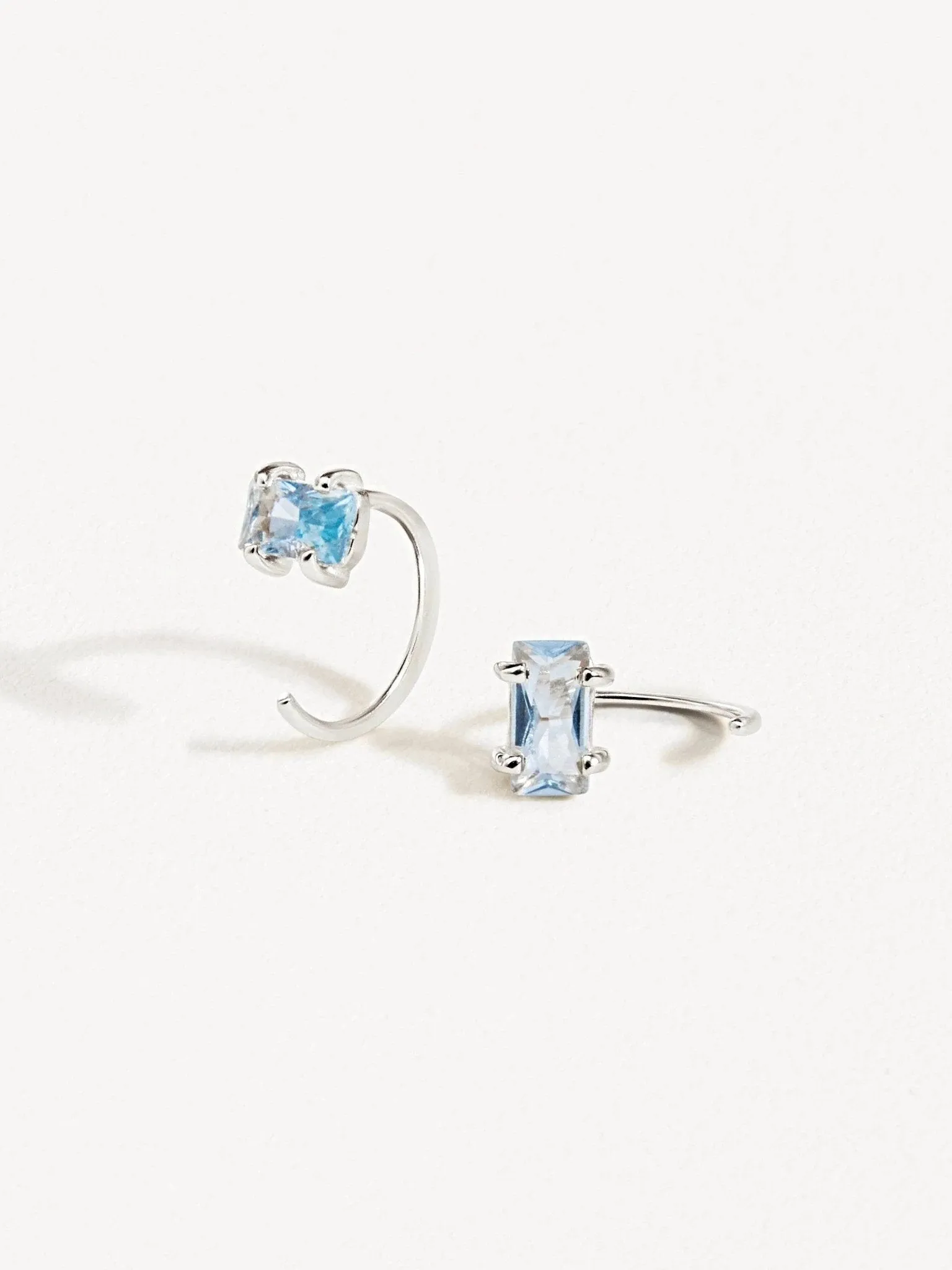 Aquamarine Huggie Hoop Earrings