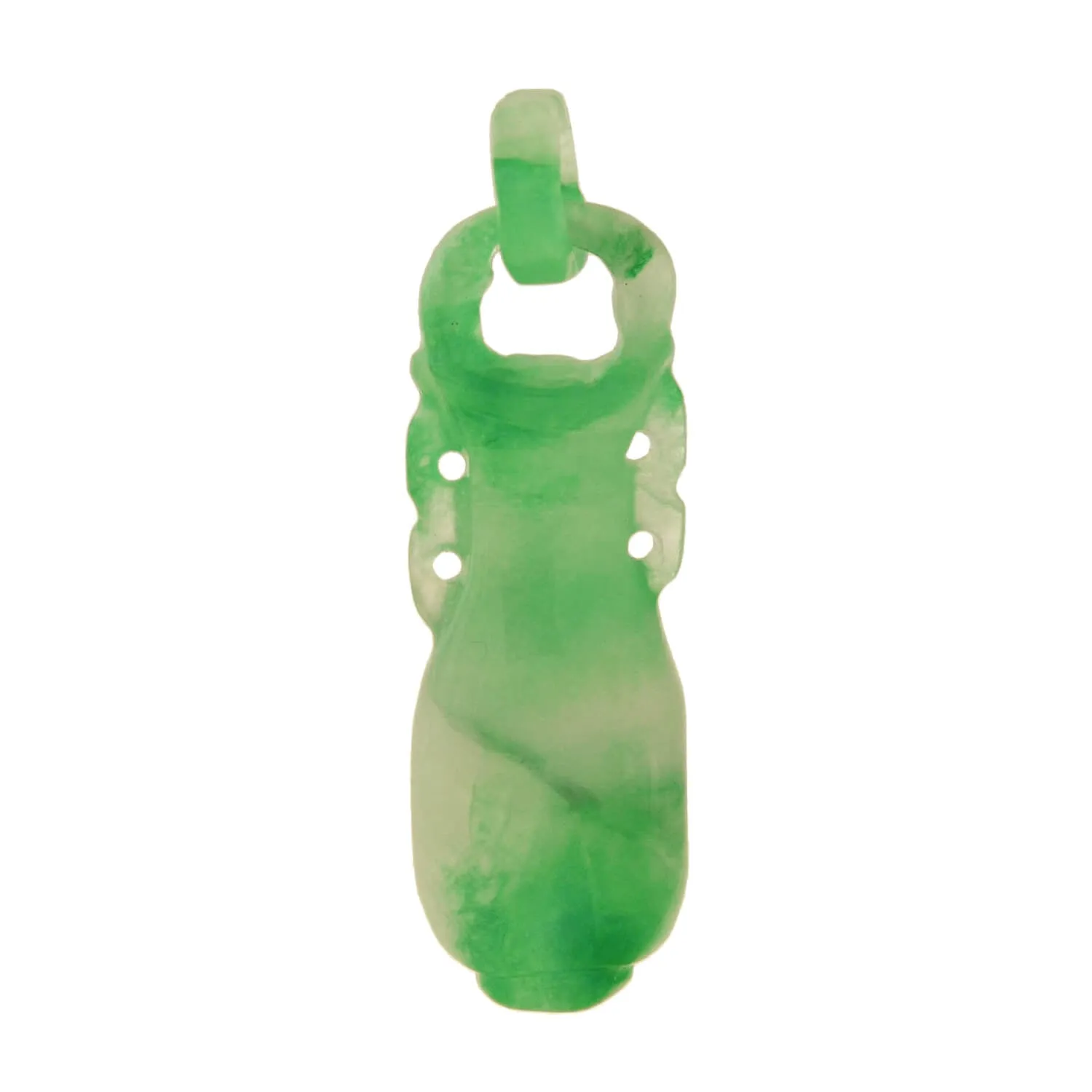 Art Deco Chinese Carved Jade "Devil's Work" Urn Pendant