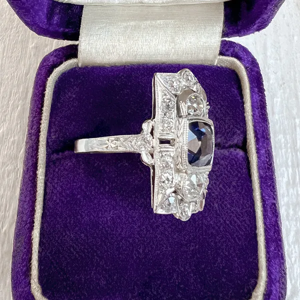 Art Deco Sapphire & Diamond Ring