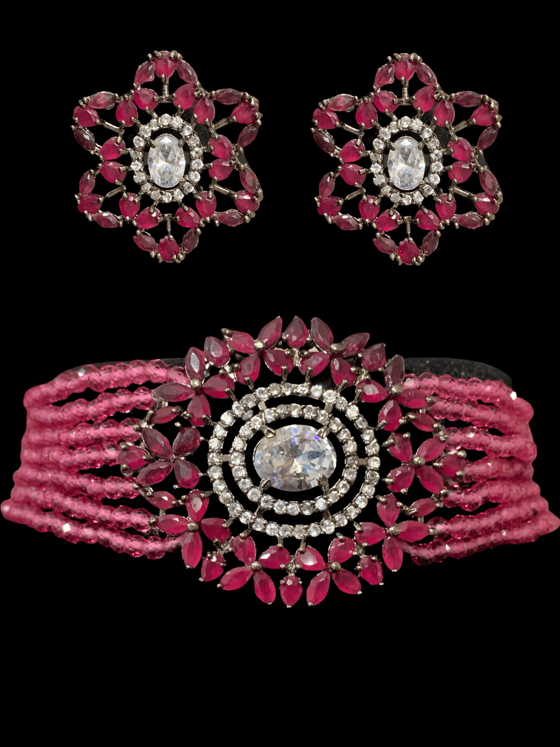 Arushi choker - ruby ( READY TO SHIP)