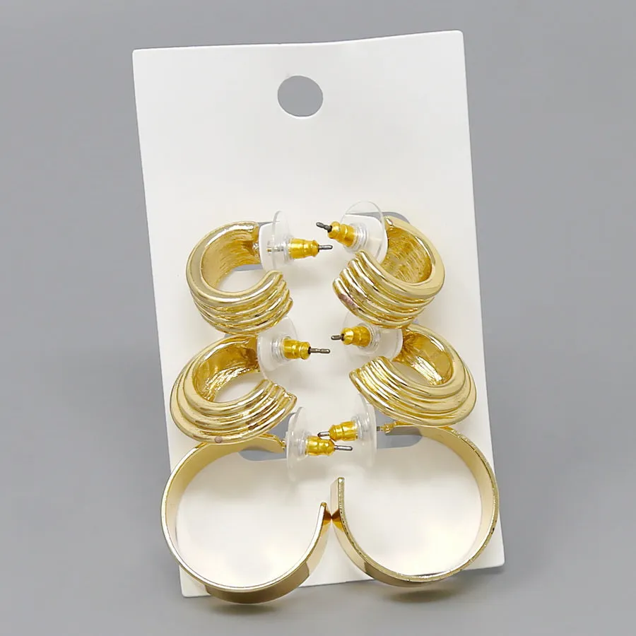 Assorted Metal Hoop Earring Set