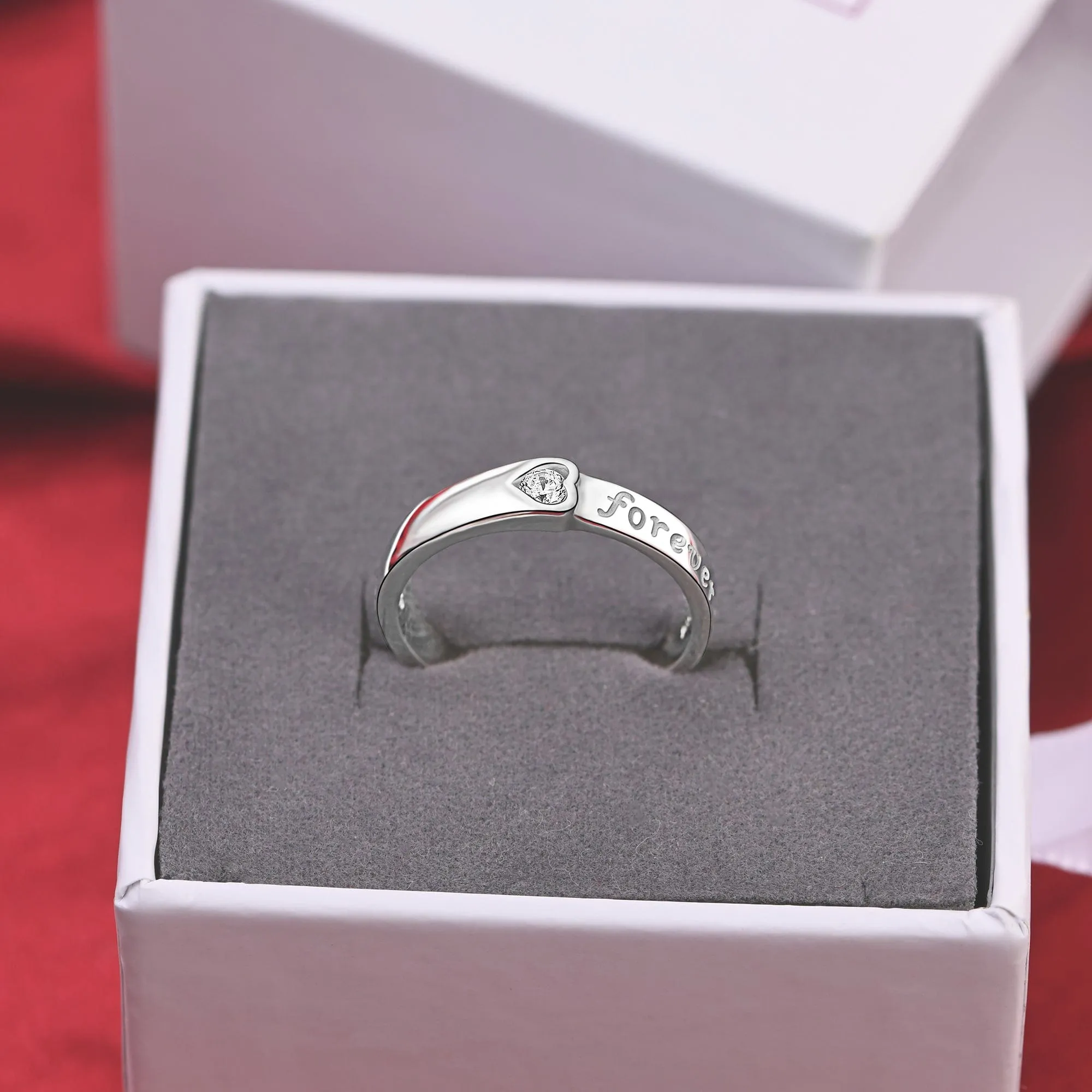 Be Mine Forever CZ Couple Promise Rings for Her