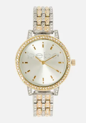 Bebe Crystal 2 Tone Watch