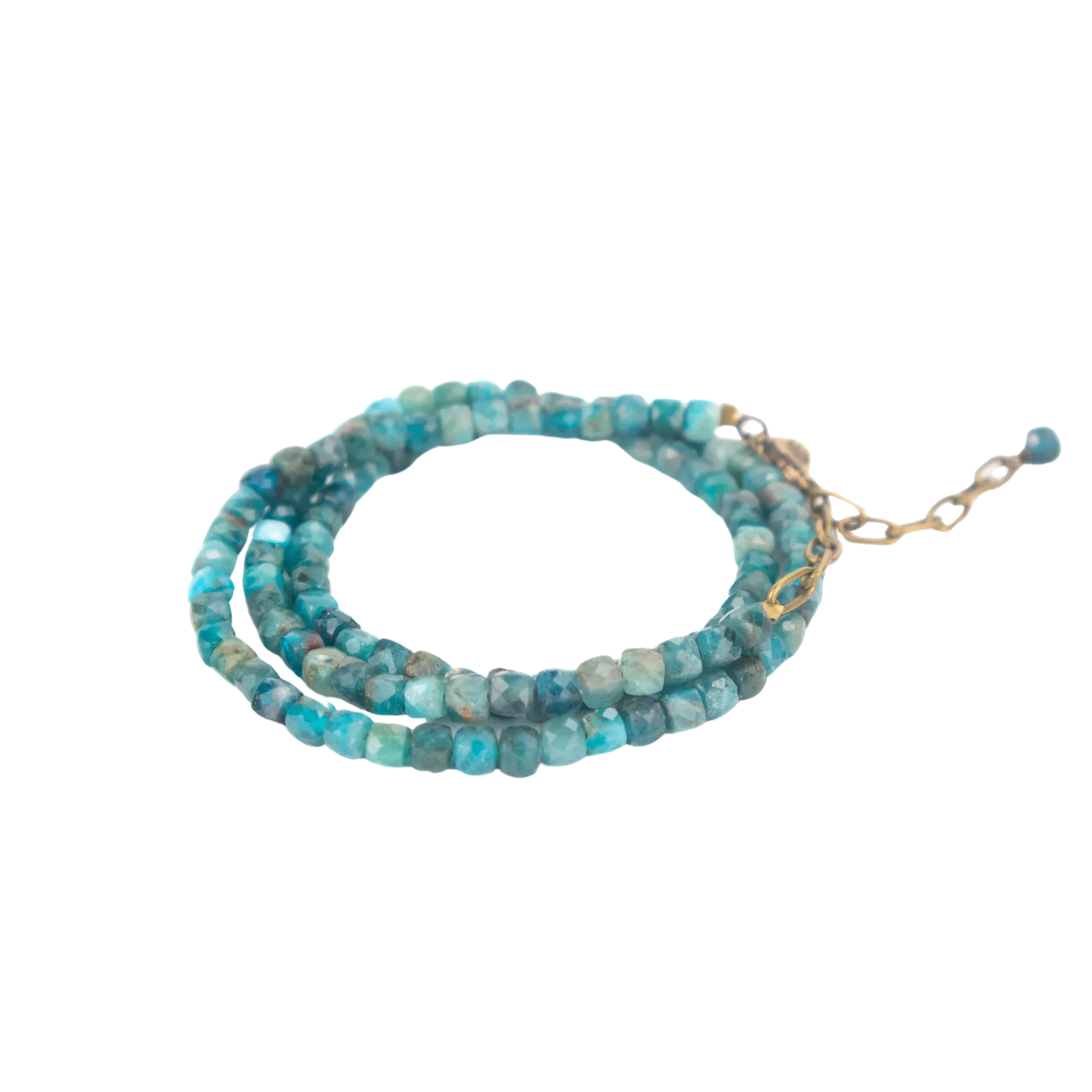 Blue Apatite Cube Convertible Bracelet-Necklace