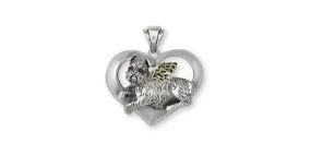 Brussels Griffon Angel Pendant Jewelry Sterling Silver Handmade Dog Pendant GR37-AP