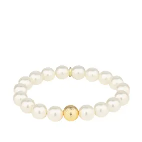 BUDHAGIRL | Mala Beaded Bracelet - White Pearl