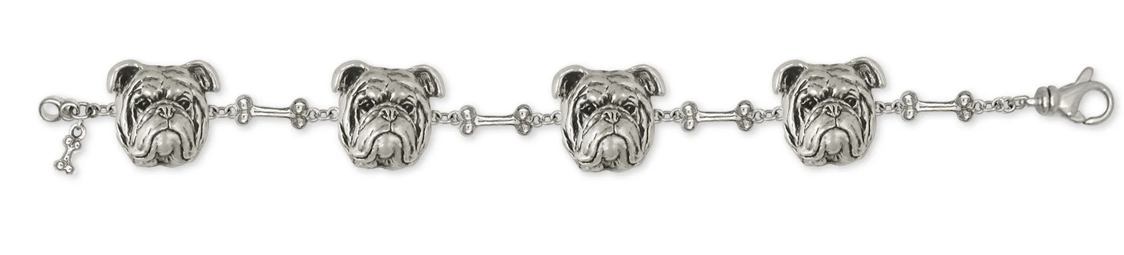 Bulldog Bracelet Jewelry Sterling Silver Handmade Dog Bracelet BD18-BR