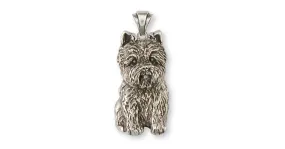 Cairn Terrier Pendant Jewelry Sterling Silver Handmade Dog Pendant CNWT24-P